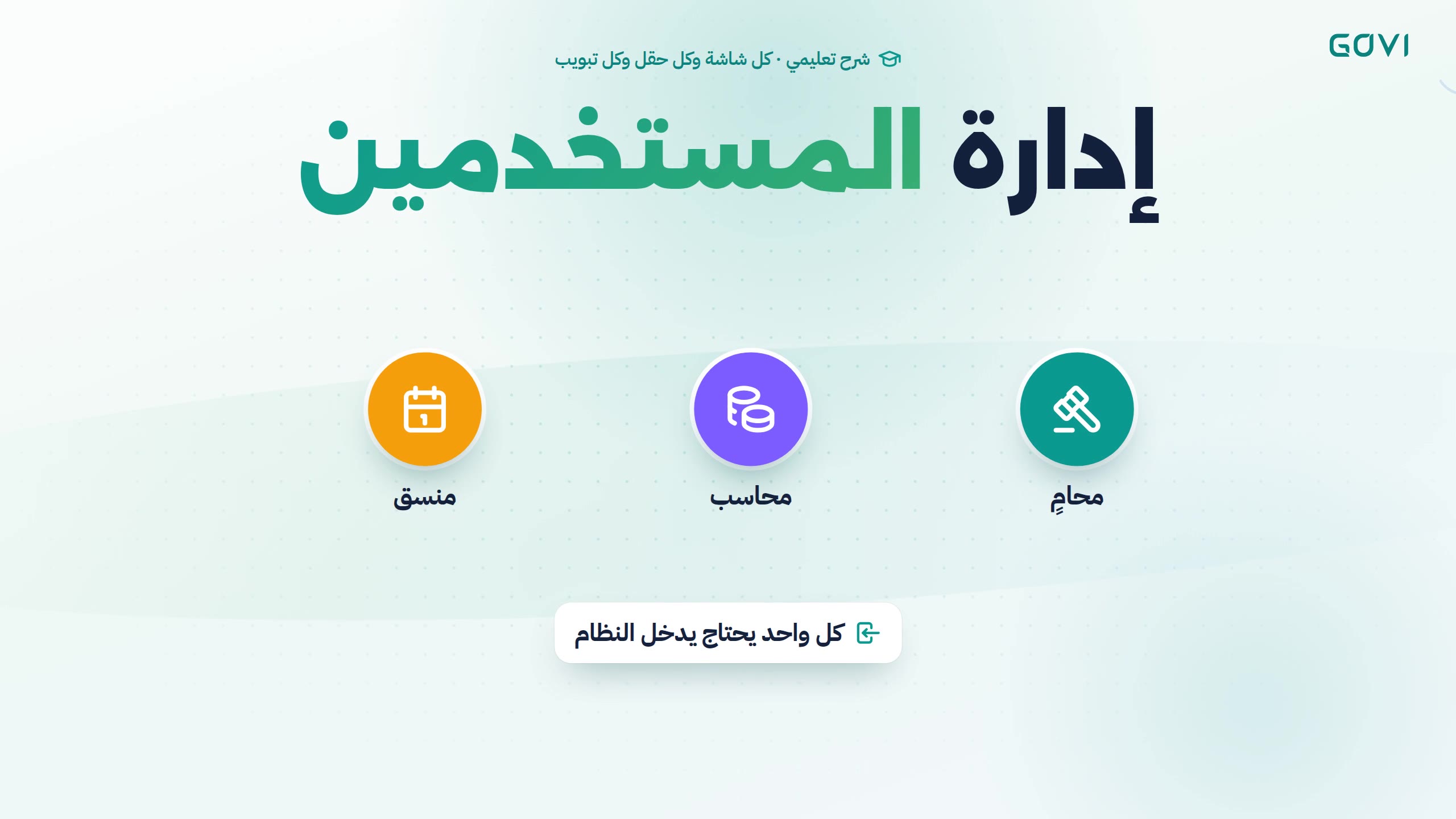 شرح «إدارة المستخدمين والأدوار والصلاحيات»
